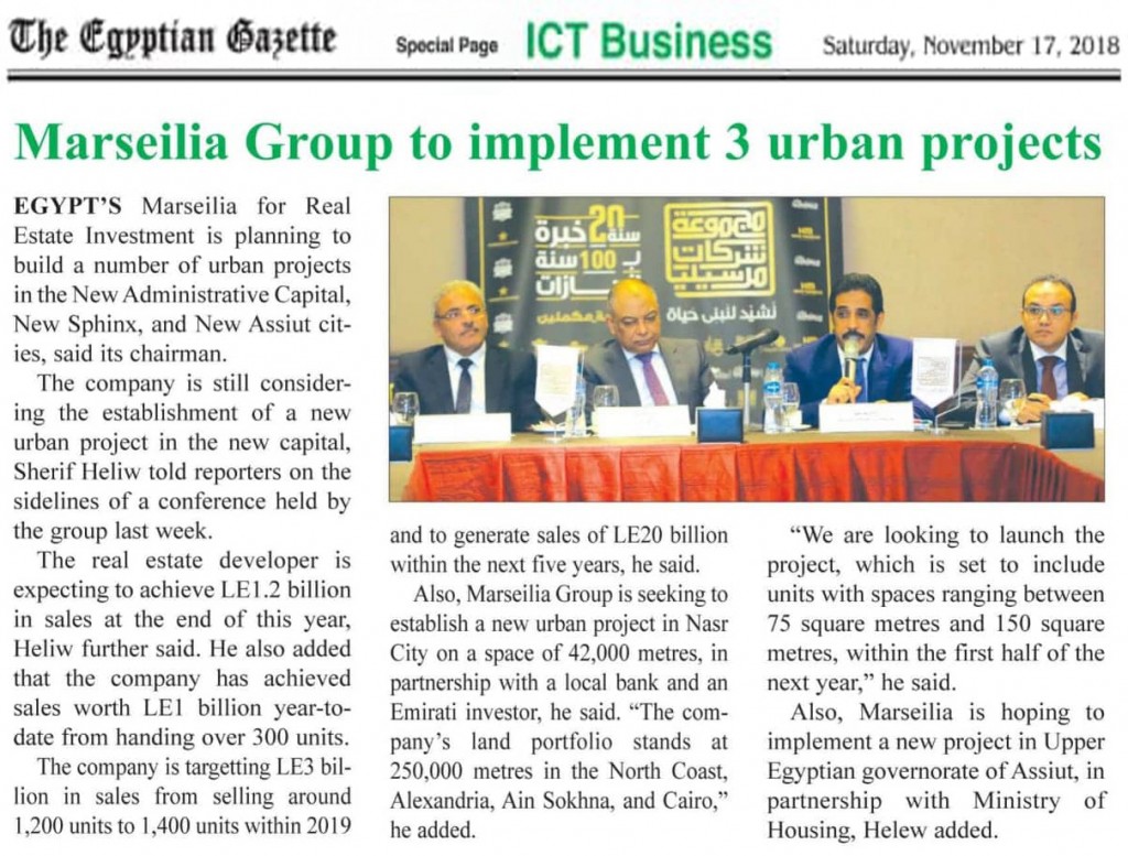 Marseilia group to implement 3 urban projects